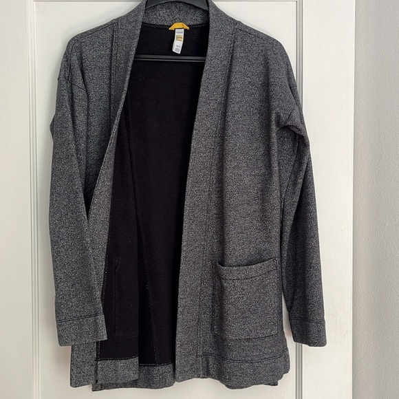 LOLE oversized Grey fleece open cardigan sweater with pockets. Size XS - Picture 5 of 12